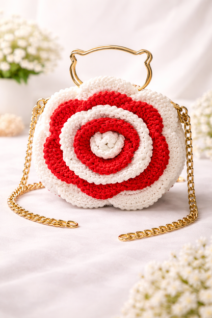 Rose Crochet hand bag