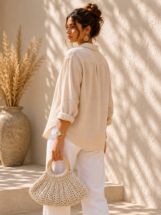 Wooden Handle Bag – Elegant Boho Clutch Purse