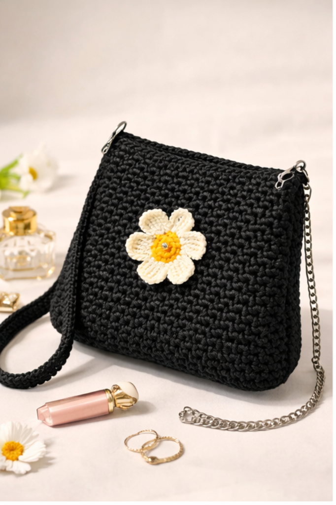 Crochet Daisy Shoulder Bag