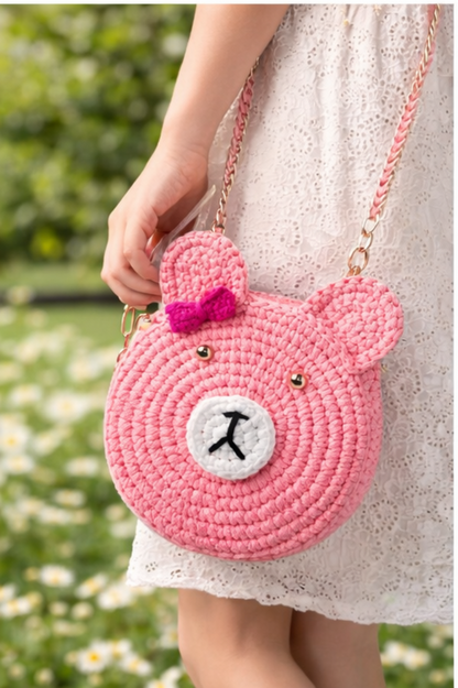 Bear Crochet Crossbody Bag