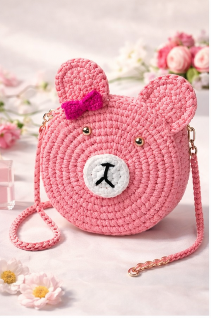 Bear Crochet Crossbody Bag