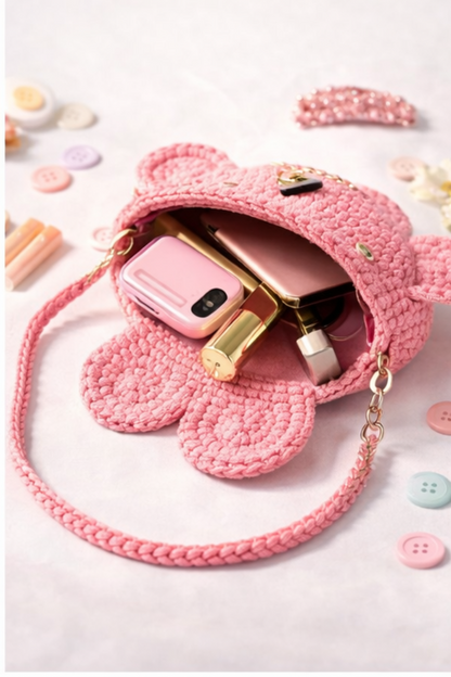 Bear Crochet Crossbody Bag