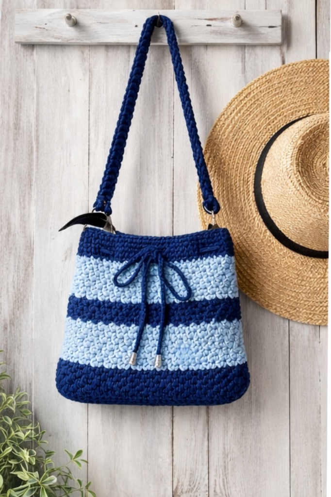 Blue & Light Blue Stripes shoulder bag