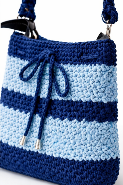 Blue & Light Blue Stripes shoulder bag