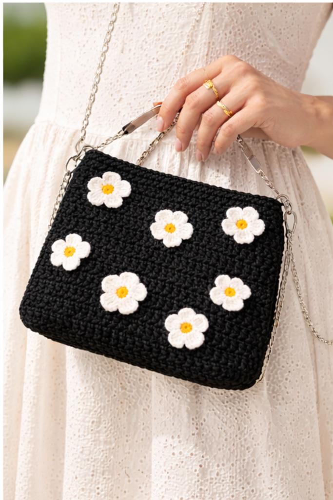 Floral Crochet hand Bag