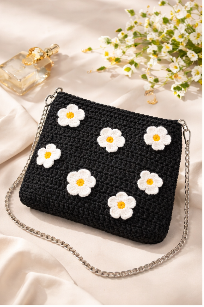 Floral Crochet hand Bag