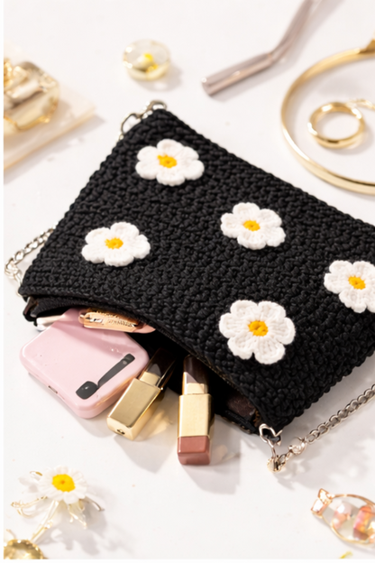 Floral Crochet hand Bag