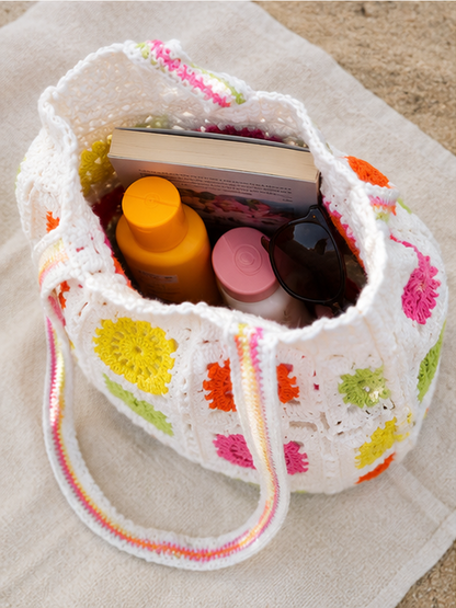 square Crochet Tote Bag – Boho Beach Shoulder Bag
