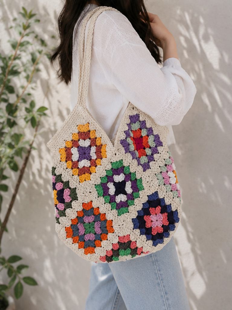 Colorful Boho Patchwork Shoulder Bag