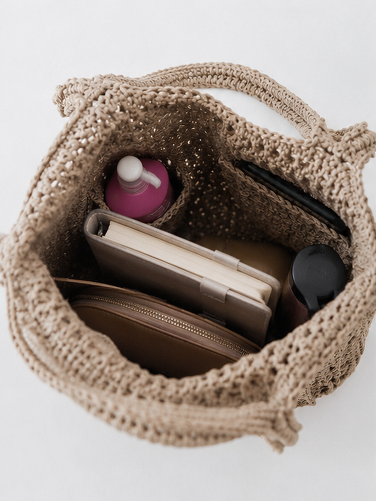 Tote Bag with Front Pocket – Minimalist Boho Shoulder Bag