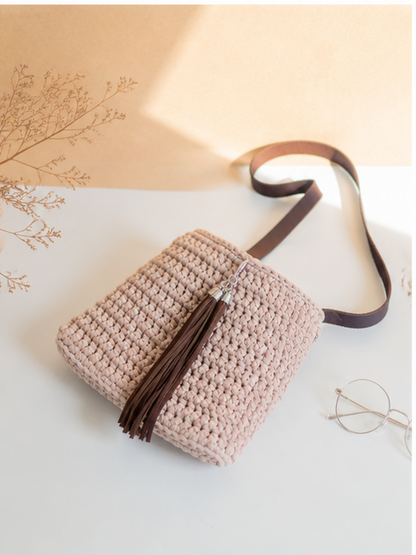 Blush Crochet Crossbody Bag