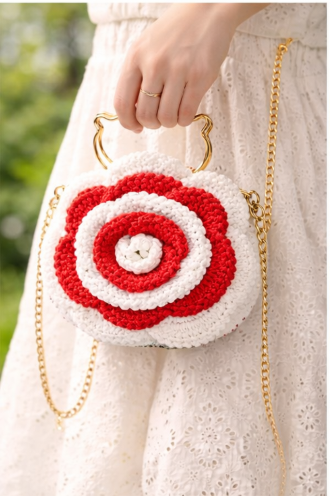 Rose Crochet hand bag