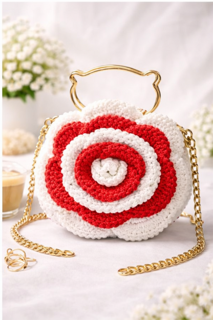 Rose Crochet hand bag