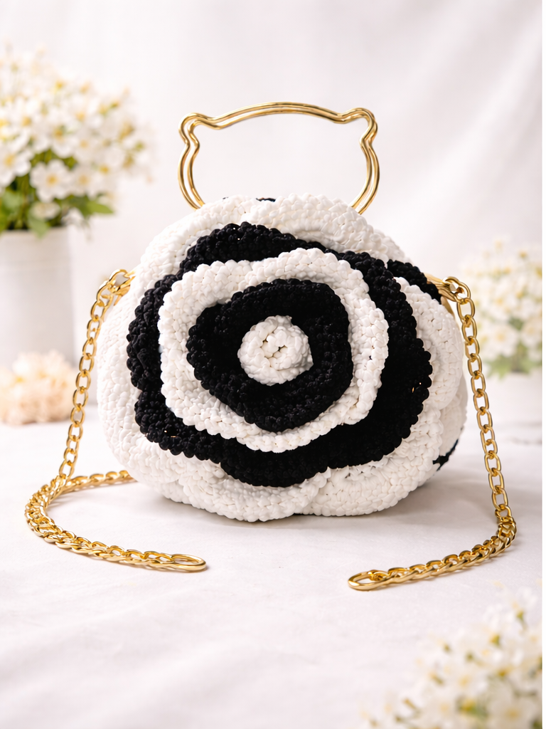 Rose Crochet hand bag