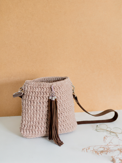 Blush Crochet Crossbody Bag