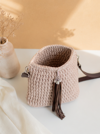 Blush Crochet Crossbody Bag
