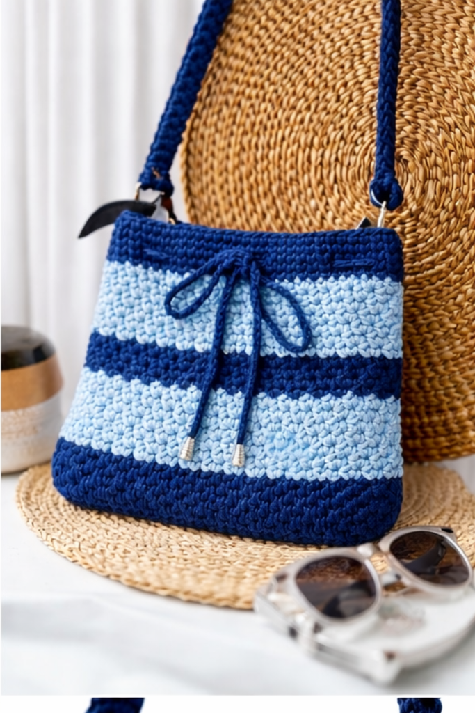 Blue & Light Blue Stripes shoulder bag
